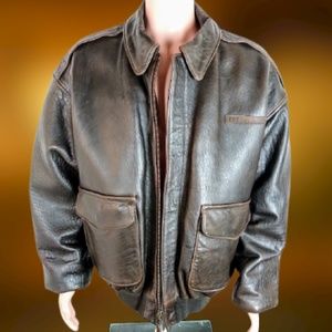 The Cockpit Type A-2 Hand Tanned Leather Men’s Bomber Jacket